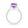 thumbnail image 2 of ANGARA Natural Cushion 3.5 ct Amethyst Solitaire Ring with Hidden Accents in 14K White Gold for Women (Size-11x9mm) | February Birthstone, Anniversary, Jewelry Gift for Women | Natural Amethyst Ring, 2 of 9