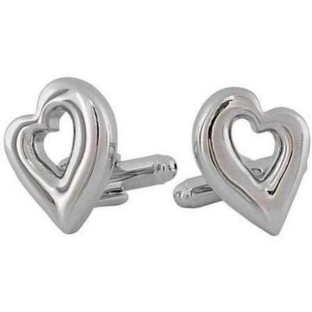Cuff Daddy Rhodium Heart Cuff Links