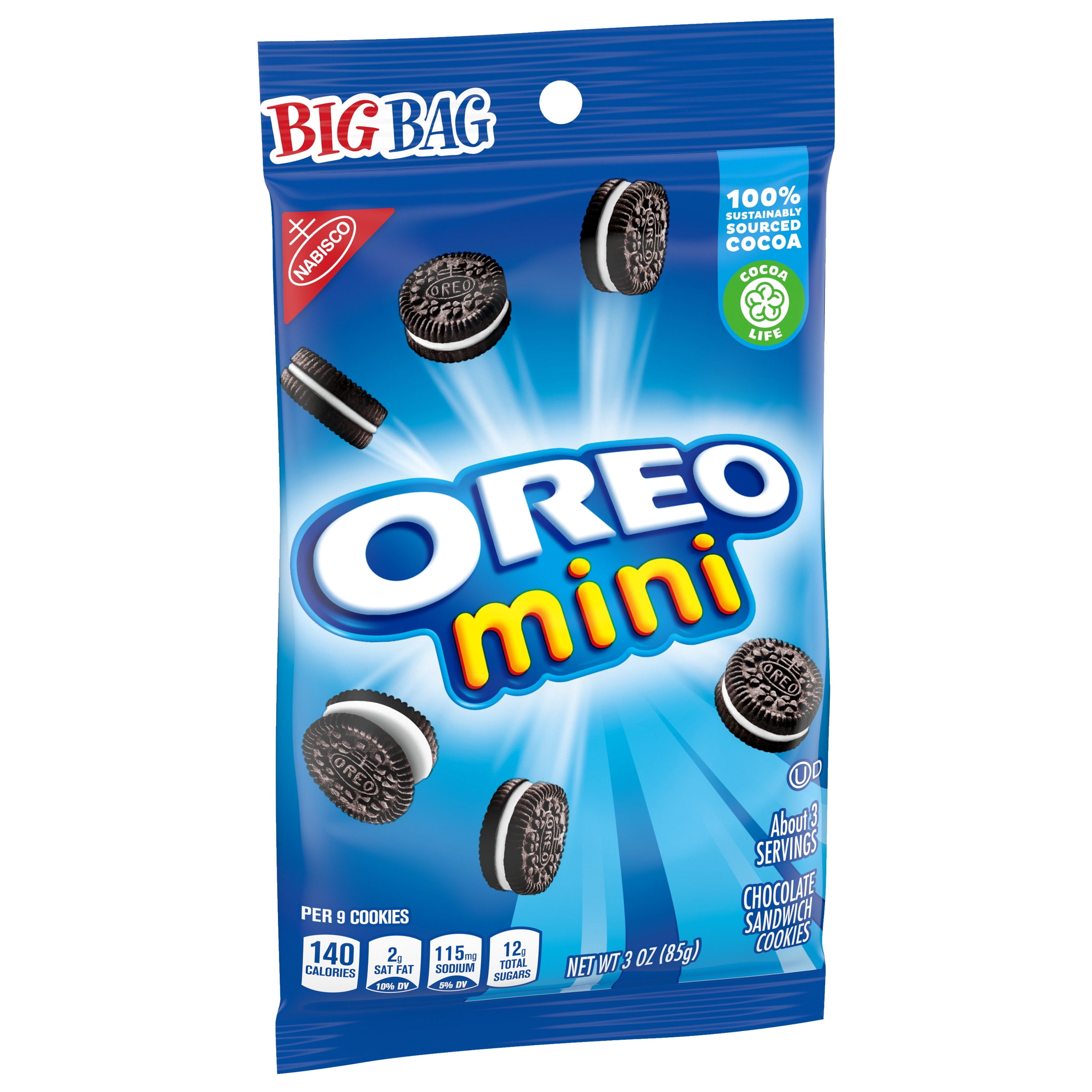 OREO Mini Chocolate Sandwich Cookies, Big Bag, 3 oz
