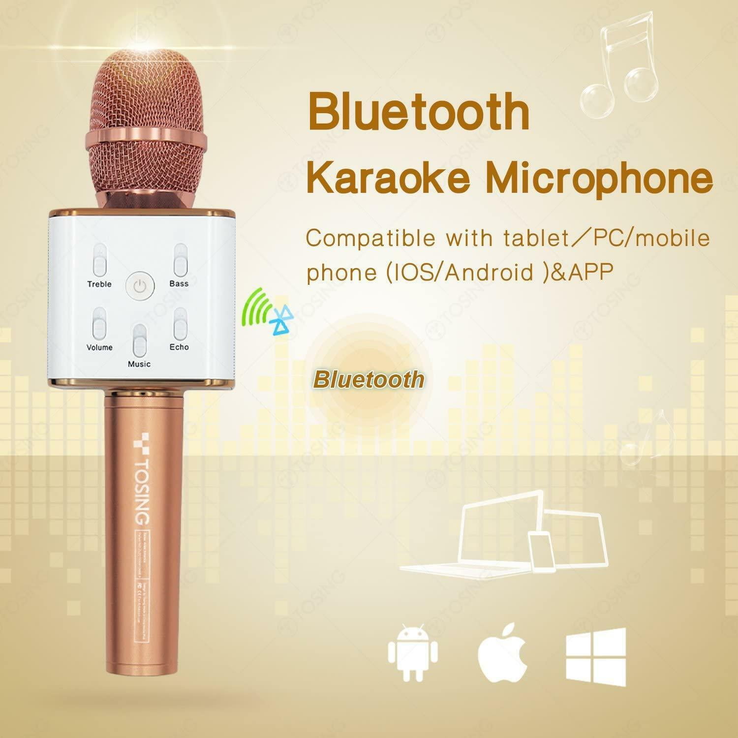 Tosing wireless bluetooth karaoke microphone,sing song,practicing song