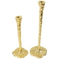 thumbnail image 3 of Northlight Slim Textured Metal Taper Holders with Lily Pad Base - 16" - Gold - Set of 2, 3 of 6