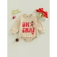 thumbnail image 2 of Douhoow Baby Boys Girls Christmas Romper Cartoon Letter Print Long Sleeve Sweatshirt Jumpsuit, 2 of 8