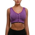 thumbnail image 2 of Women's Zip Front Sports Bra Wireless Racerback Yoga Bras Active Sport Bras, 2 of 4