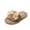Brown, variant on Women Big Flower Decor Single Strap Platform Slide Slippers, Woven Plush Fabric, Thick Cloud Cushion Insole, Deep Groove Anti Slip Outsole, Festive Casual Silhouette for Indoor Daily,Brown 5.5