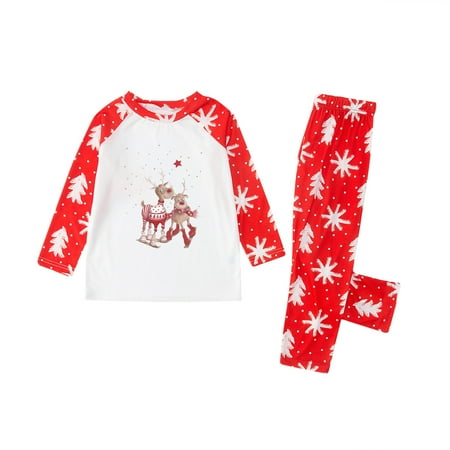 

Bigersell Family Print Sets Parent-child Warm Set Printed Home Wear Pajamas Two-piece Kid Set Outfits Set Parent-child 2 Piece Outfit 2022 A13