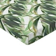 thumbnail image 4 of Ambesonne Leaves Fitted Sheet, Tropical Exotic Leaf Modern, California King, Peacock Green and Ecru, 4 of 5