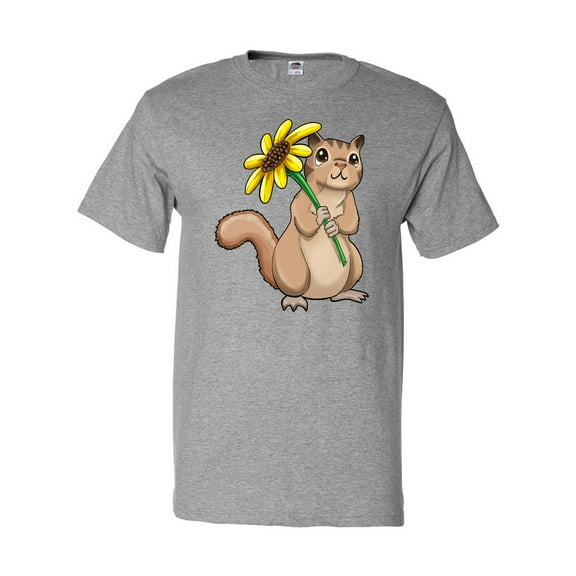 Inktastic Cute Chipmunk with Sunflower T-Shirt