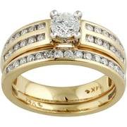 1 Carat T.W. Diamond 14kt Yellow Gold Bridal Set, Certified