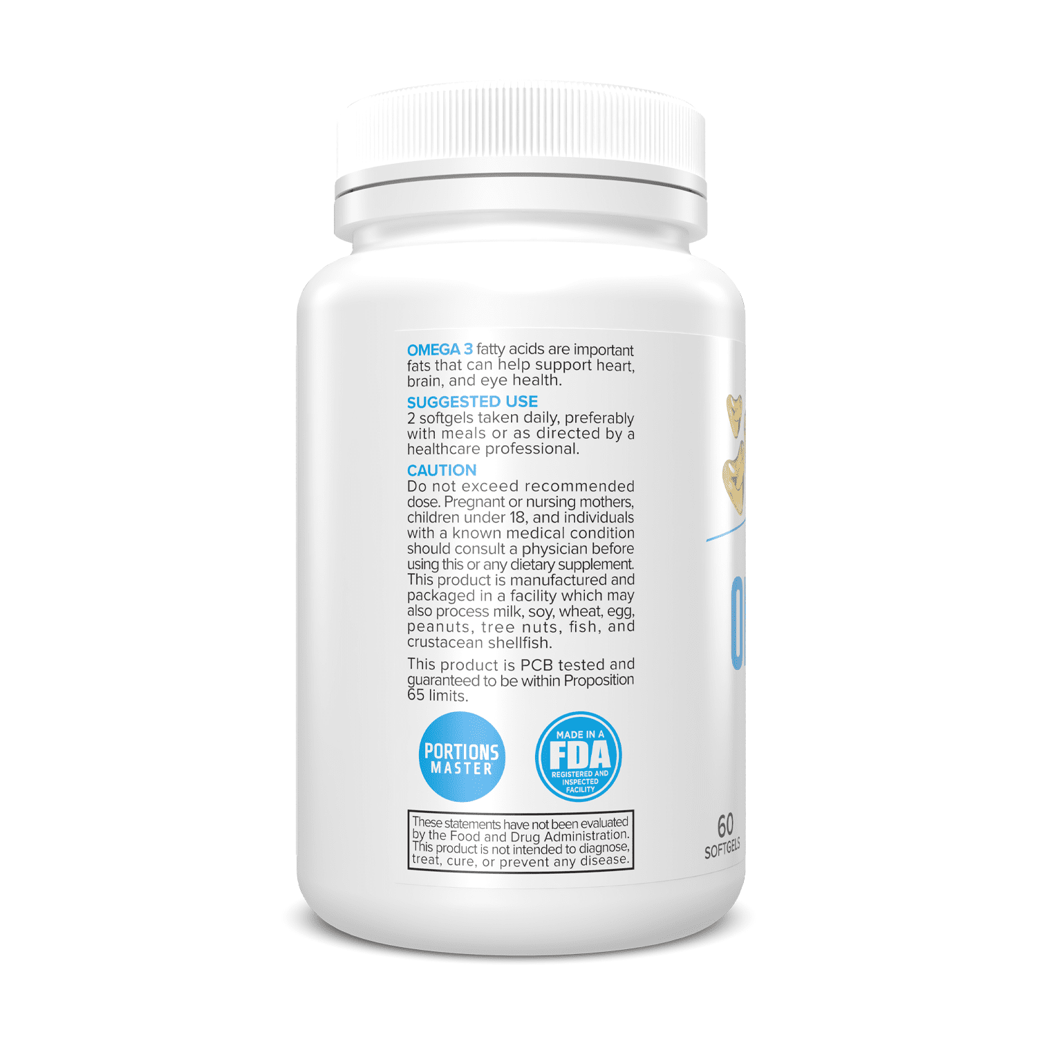 Portions Master Omega 3 Fish Oil - Heart, Brain, & Eye Health