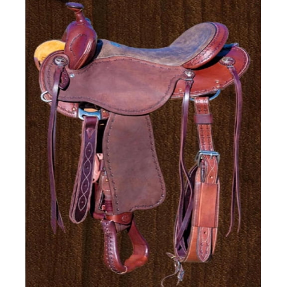 Western Stock Half Breed Australian Aussie Hand Made Real Leather Fender Australian Collection Horse Saddle Aussie Style with Horn 17”