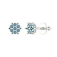 thumbnail image 2 of 0.28Ct Brilliant Round Cut Studs Blue Diamond 18K White Solid Solid Gold Everyday Dainty Earrings Screw Back, 2 of 7