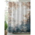 thumbnail image 2 of Retro Paint Effect Shower Curtain, Blue Yellow Vintage Texture Waterproof Shower Curtain Set with 12 Hooks Lightweight Washable Fabric Shower Curtains for Bathroom 72x84 Inches, 2 of 6