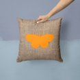 thumbnail image 2 of Carolines Treasures BB1052-BL-OR-PW1414 Butterfly Burlap and Orange   Canvas Fabric Decorative Pillow BB1052 14Hx14W, 2 of 4