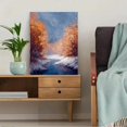 thumbnail image 5 of Autumn Winter Snowfall River Forest Canvas Oil Painting, Seasonal Landscape Wall Art for Living Room, Bedroom & Office, 5 of 8