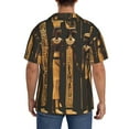 thumbnail image 3 of Haiem Ancient Egyptian Hieroglyph Pattern Men's Casual Shirts Short Sleeve Button Down Shirts Fashion Textured Summer Beach Shirt-XX-Large, 3 of 5