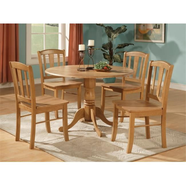 East West Furniture Dlin5 Oak W 5 Piece Small Kitchen Table And Chairs Set Round Table And 4 Dinette Chairs Chairs Walmart Com Walmart Com