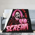 thumbnail image 5 of Halloween horror movie scream ghost face print plush blanket, super soft and light for all seasons, multi-purpose home decoration, 5 of 7