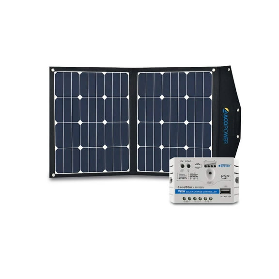 ACOPOWER 70W Portable Solar Suitcase with 5A Charge Controller