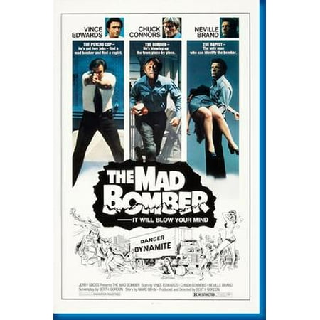 The Mad Bomber Movie Poster Reprint Art decor 27inx40in for any room 27x40 Square Adults Western Graphic