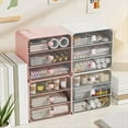 thumbnail image 2 of Organizador de Maquillaje de 3 Niveles, Caja de Almacenamiento de CosméTicos, Organizador de Encimera de BañO, Organizador de Escritorio con Cajones, Color Rosa-B, 2 of 5