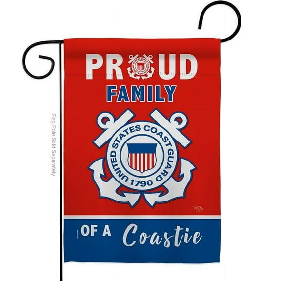 Breeze Decor G158465-BO Proud Family Coastie Garden Flag Armed Forces Coast Guard 13 x 18.5 in. Double-Sided Decorative Vertical Flags for House Decoration Banner Yard Gift