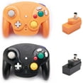 thumbnail image 1 of BAMAIA Classic 2.4G Wireless Controller Gamepad with Receiver Adapter, Compatible with for Wii Gamecube NGC GC(Black and Orange), 1 of 6