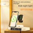 thumbnail image 5 of Cargador inalámbrico multifunción, luz nocturna magnética RGB, reloj despertador, cargador inalámbrico plegable tres en uno, 5 of 5