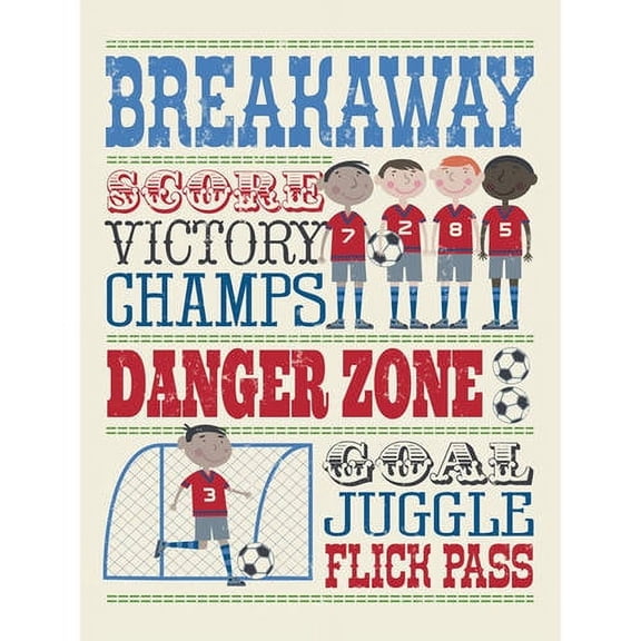 Oopsy Daisy's Play All Day - Soccer Canvas Wall Art - Size 14x18