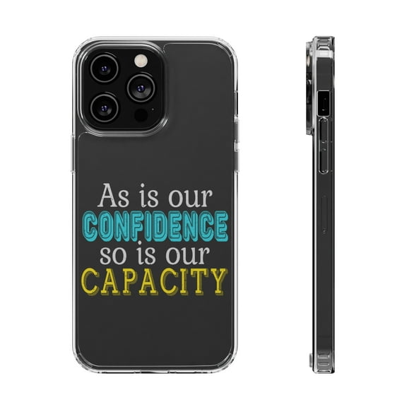 DistinctInk Clear Case for Apple iPhone 15 PRO (6.1" Screen) - Confidence Capacity