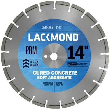 14' Premium Concrete - Lackmond Premium CW20 Series Wet Cut Diamond Blade for Cured Concrete, 14-Inch by .250 by 1-Inch