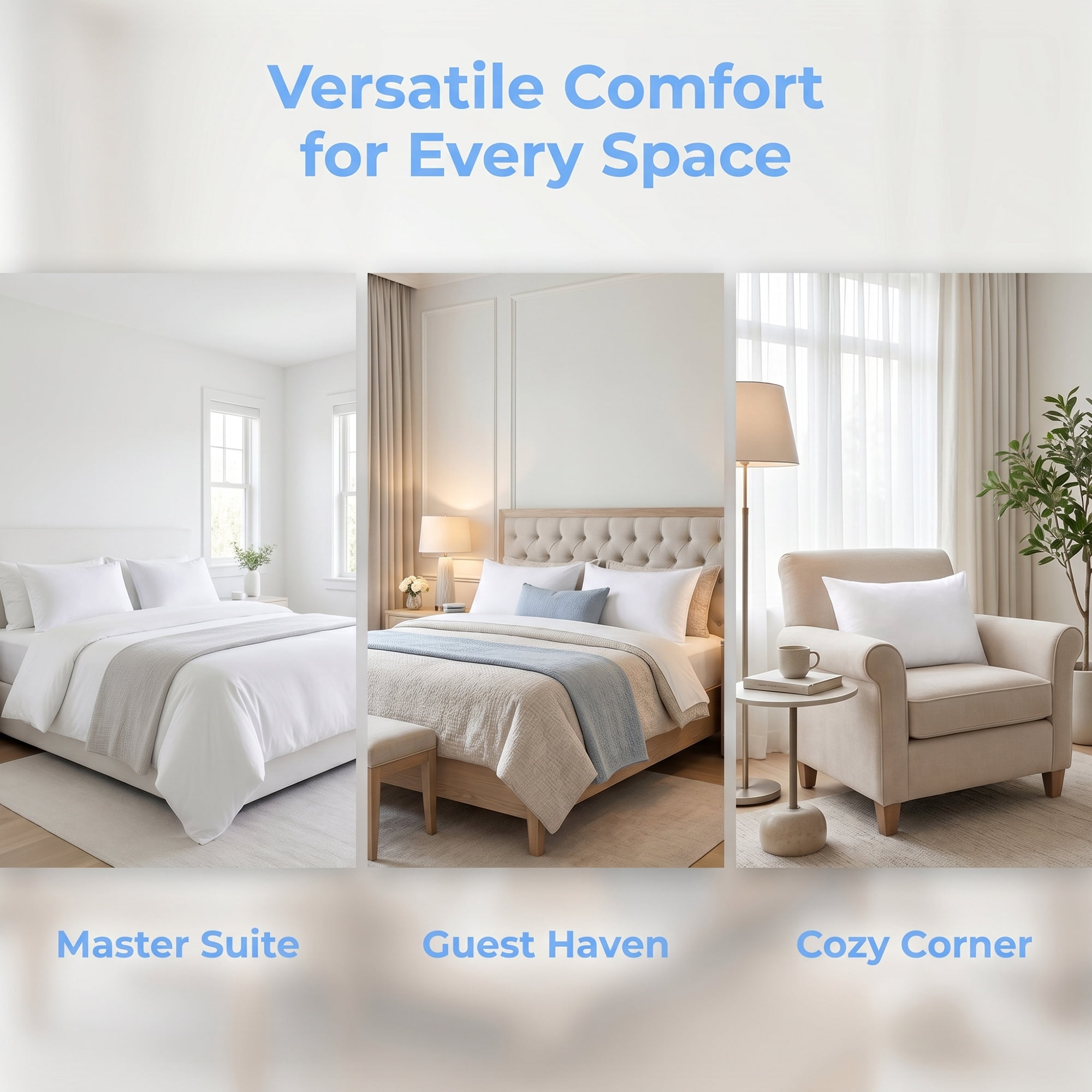 Unique Bargains 4Pcs Breathable Hypoallergenic Polyester Pillow Protectors White 20" x 36"