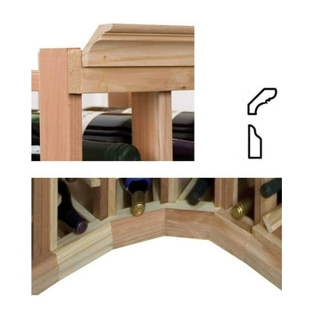 Curved Corner Moulding w OG Base & JD Crown (Rustic Pine - Unstained)