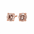 thumbnail image 5 of 18K Rose Plated Lab Morganite Stud Earrings, 5 of 6