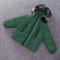 thumbnail image 2 of Generic Clearance Clothing Christmas Clothes Kids Toddler Baby Girls Boys Winter Coats Thicken Collar Hoodie Down Jacket Windproof Snowsuit Clothes Outerwear5-6 YearsGreen, 2 of 4