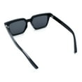 thumbnail image 7 of Locs Retro Beveled Frame Horn Rim Rectangle Gangster Sunglasses Black Clear - Black, 7 of 7