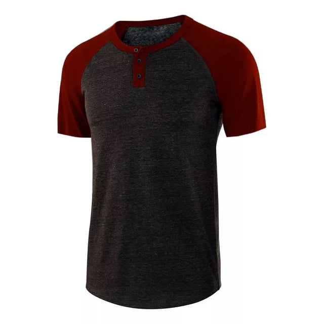 Playera Cuello Henley Manga Corta Casual Moda