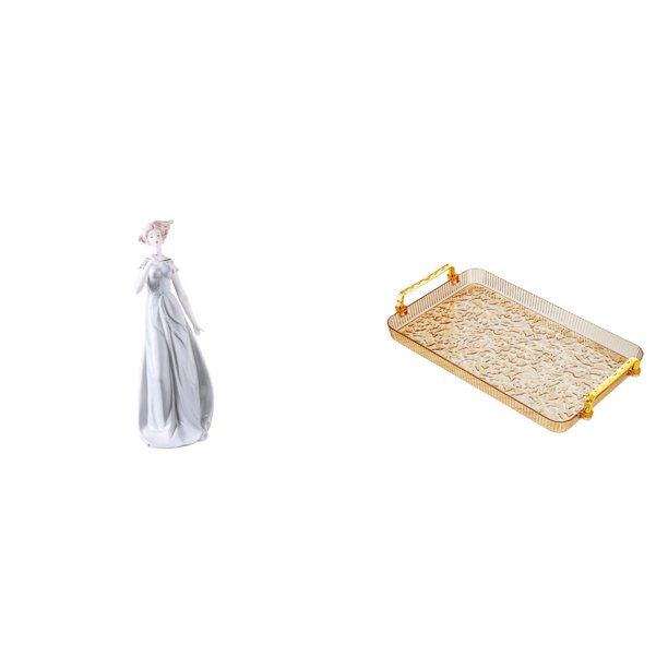 Figura de escritorio,Estatua de niña linda para escritorio,adorno nórdico moderno,Figura de niña en la oficina,porche,dormitorio o sala de estar.,Bandeja para servir,Bandeja rectangular para