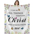 thumbnail image 1 of LHSHID Christian Gifts for Women Religious Gifts for Women Catholic Bible Verse Blanket Inspirational Spiritual Scriptures Religious Soft Throw Blanket Birthday Gifts for Women 60x80in, 1 of 6