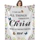 thumbnail image 1 of LHSHID Christian Gifts for Women Religious Gifts for Women Catholic Bible Verse Blanket Inspirational Spiritual Scriptures Religious Soft Throw Blanket Birthday Gifts for Women 50x60in, 1 of 6