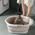 thumbnail image 2 of PENIKOKO Collapsible Mop Bucket Set Mop Bucket PP Beige 1Pack, 2 of 5