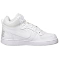 thumbnail image 4 of Nike 839977-100: Court Borough Mid Big Kids White/White Basketball Sneaker (4 M US Big Kid), 4 of 5
