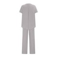 thumbnail image 6 of GEWSEY Pajamas for Women Set 2 Piece Short Sleeve Tops with Long Pants V Neck Soft Pjs Casual Lounge Set with Pockets (Grey, XXL), 6 of 6