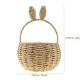thumbnail image 3 of Woven Bunny Basket with Rabbit Ears Handwoven String Picnic Storage Basket for Easter Egg Hunt Party Decoration and Home Organizer, 3 of 8