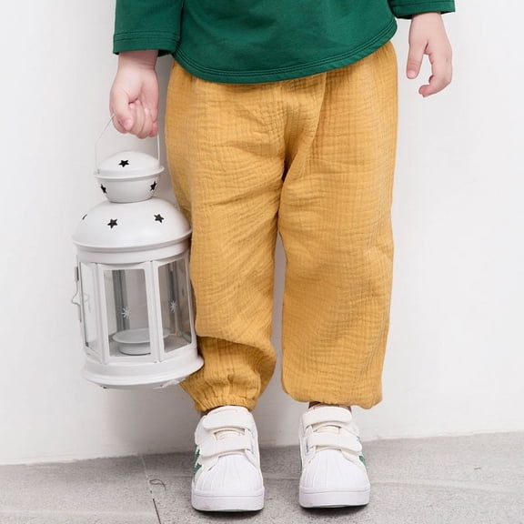 Uccdo Toddler Girl Boy Cotton Long Harem Pants Kids Casual Solid Bottoms Trousers 1-5T