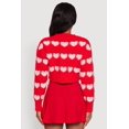 thumbnail image 5 of Women's Chenille Heart Patterned Brushed Knit Cropped Cardigan, 5 of 5