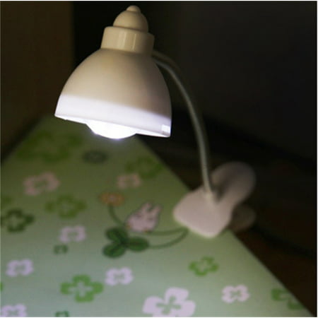 Adjustable Clip On Book Reading Light Eye Protection Mini LED Bedside Table Lamp Color:white Size:5 * 4.5 *