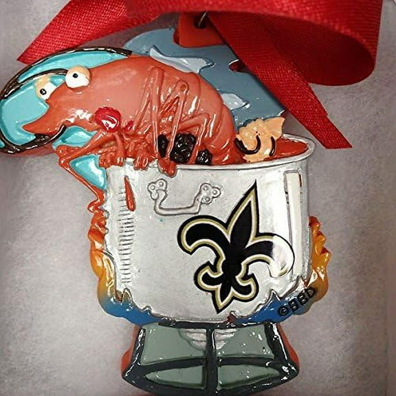 New Orleans Crawfish Lobster Fleur De Lis Boil Ornament Christmas Mardi Gras