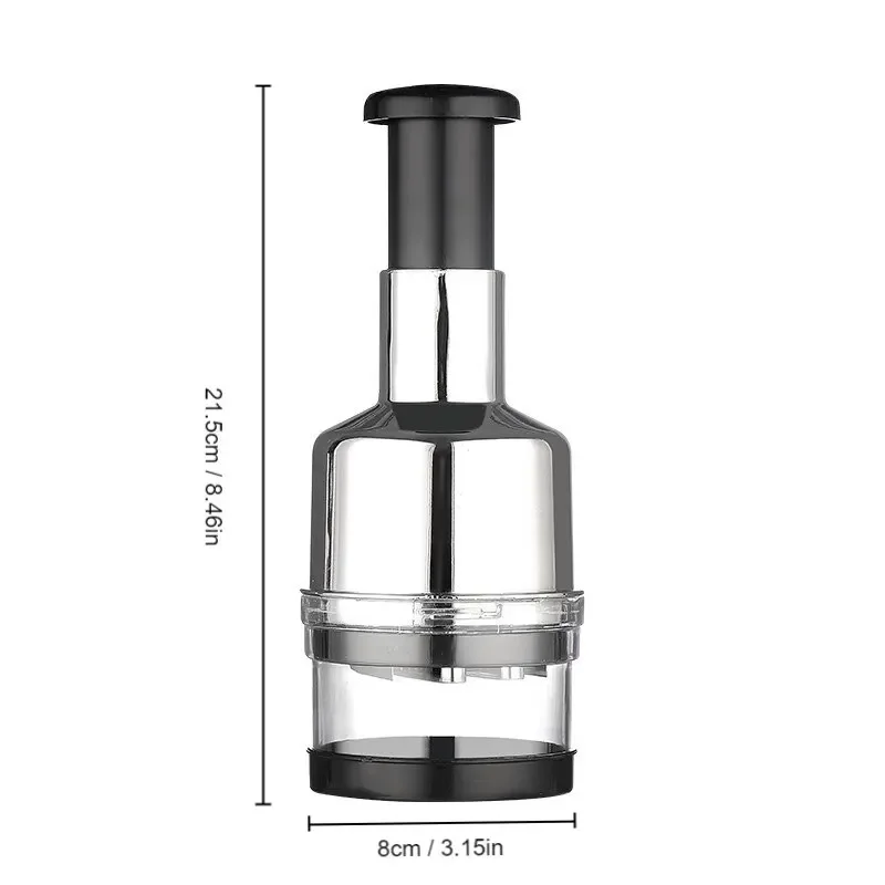 Manual Garlic Press Chopper Stainless Steel Blade Food Cutter for Garlic Onion Vegetable Kitchen Cooking