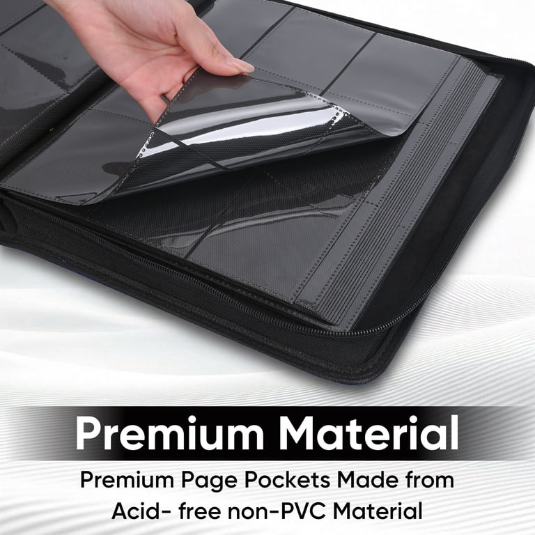 trading card organizer binder 16 Pocket Card Binder, 1024 Pockets Trading Card Binder with Sleeves Card Organizer, 16 Pocket Sports Card Holder for Game Card, Baseball Football Basketball Cards (Purple)