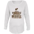 thumbnail image 1 of Always Be Yourself Moose Maternity Soft Long Sleeve T Shirt White 2XL, 1 of 1